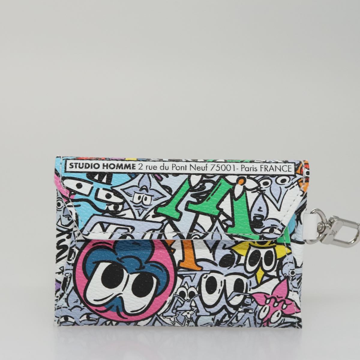 LOUIS VUITTON Monogram Comics Trio Amberop Clutch Bag White M82014 Auth 95129S