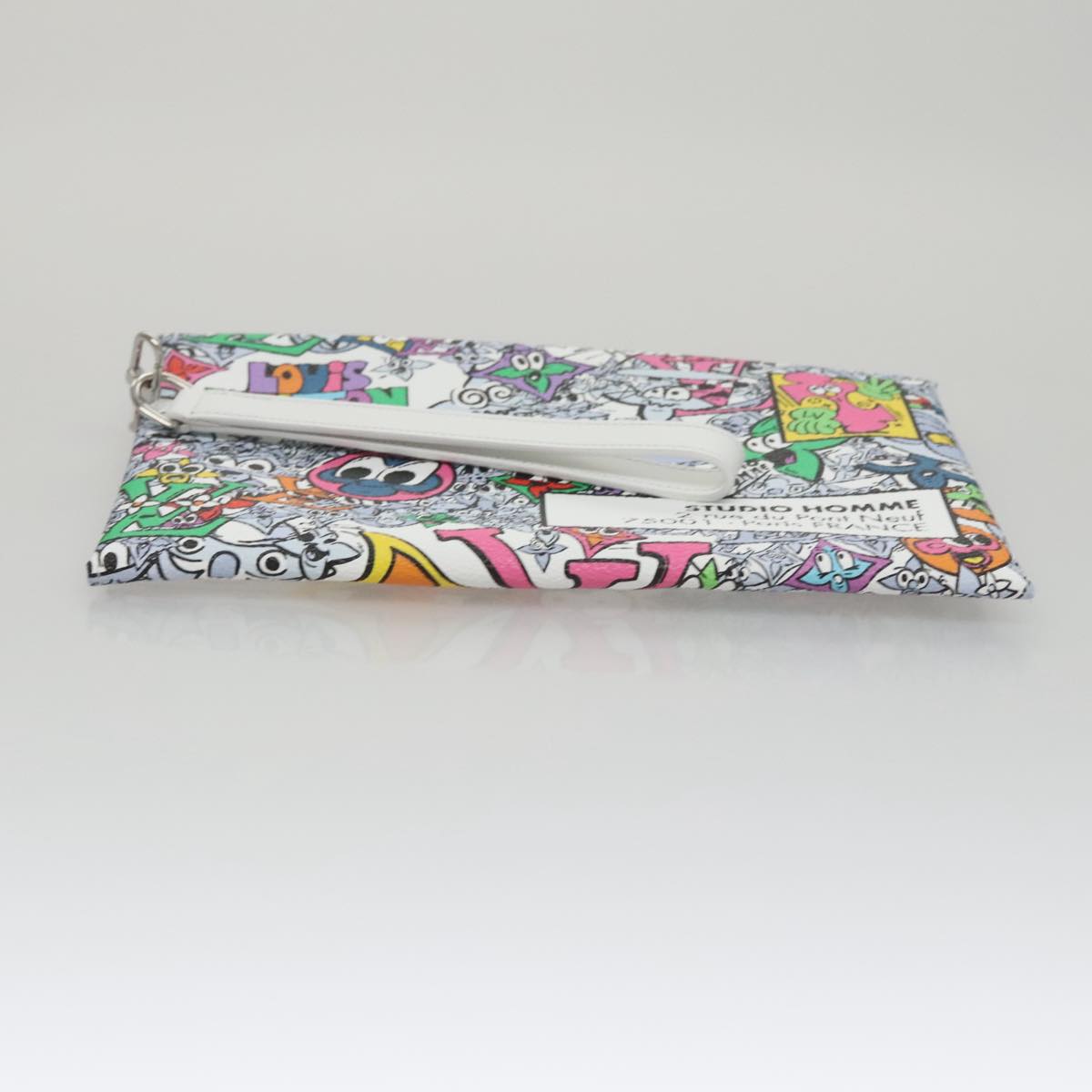 LOUIS VUITTON Monogram Comics Trio Amberop Clutch Bag White M82014 Auth 95129S