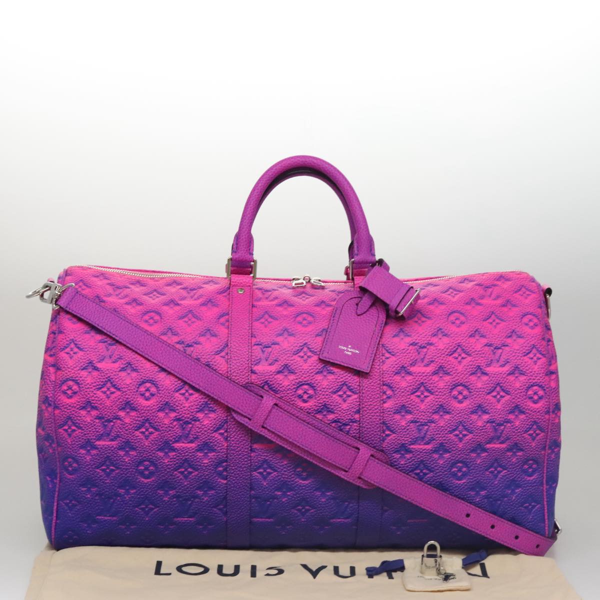 LOUIS VUITTON Monogram Illusion Keepall Bandouliere 55 Bag M59713 LV Auth 95130SM