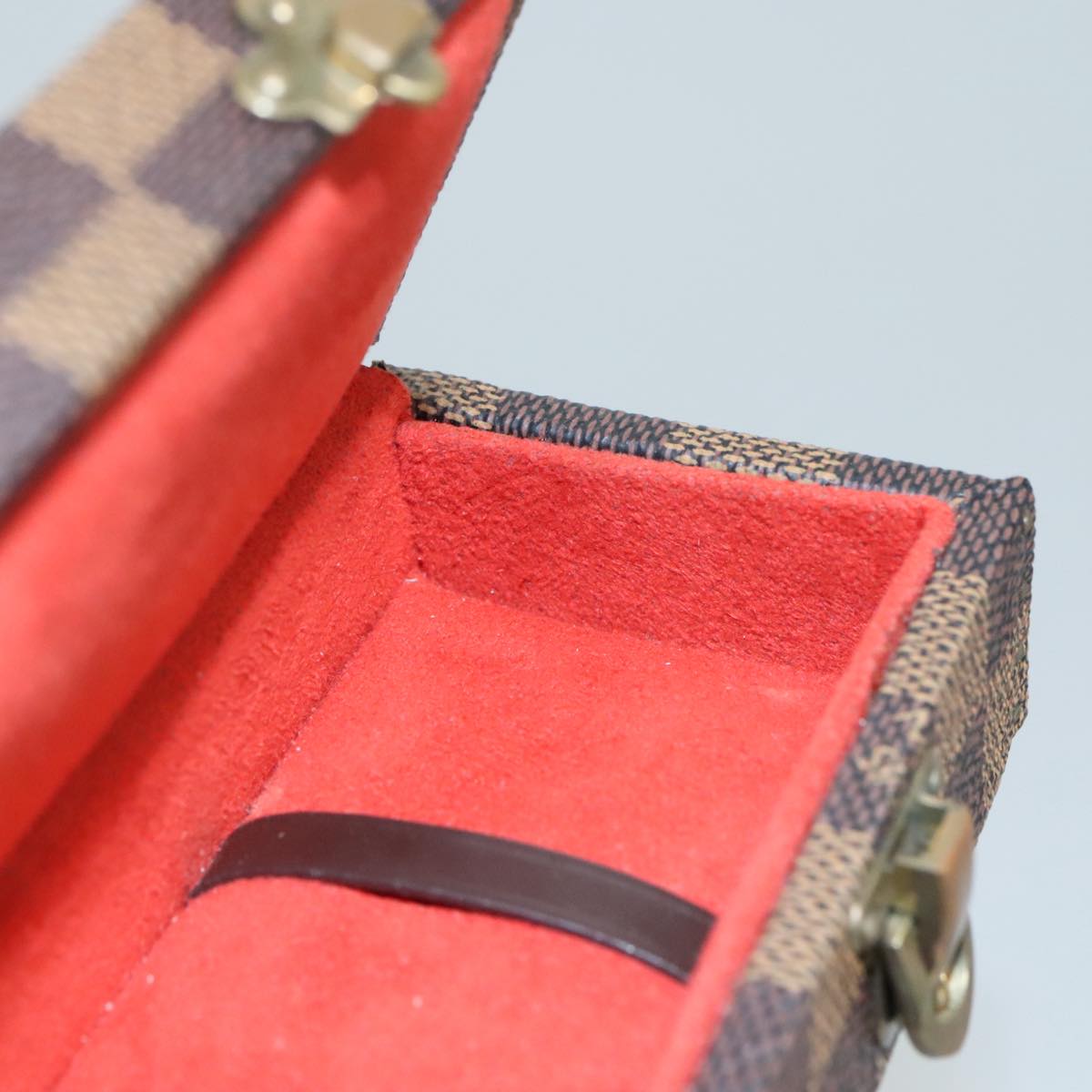 LOUIS VUITTON Damier Ebene Watch case Accessory Case LV Auth 95137SV
