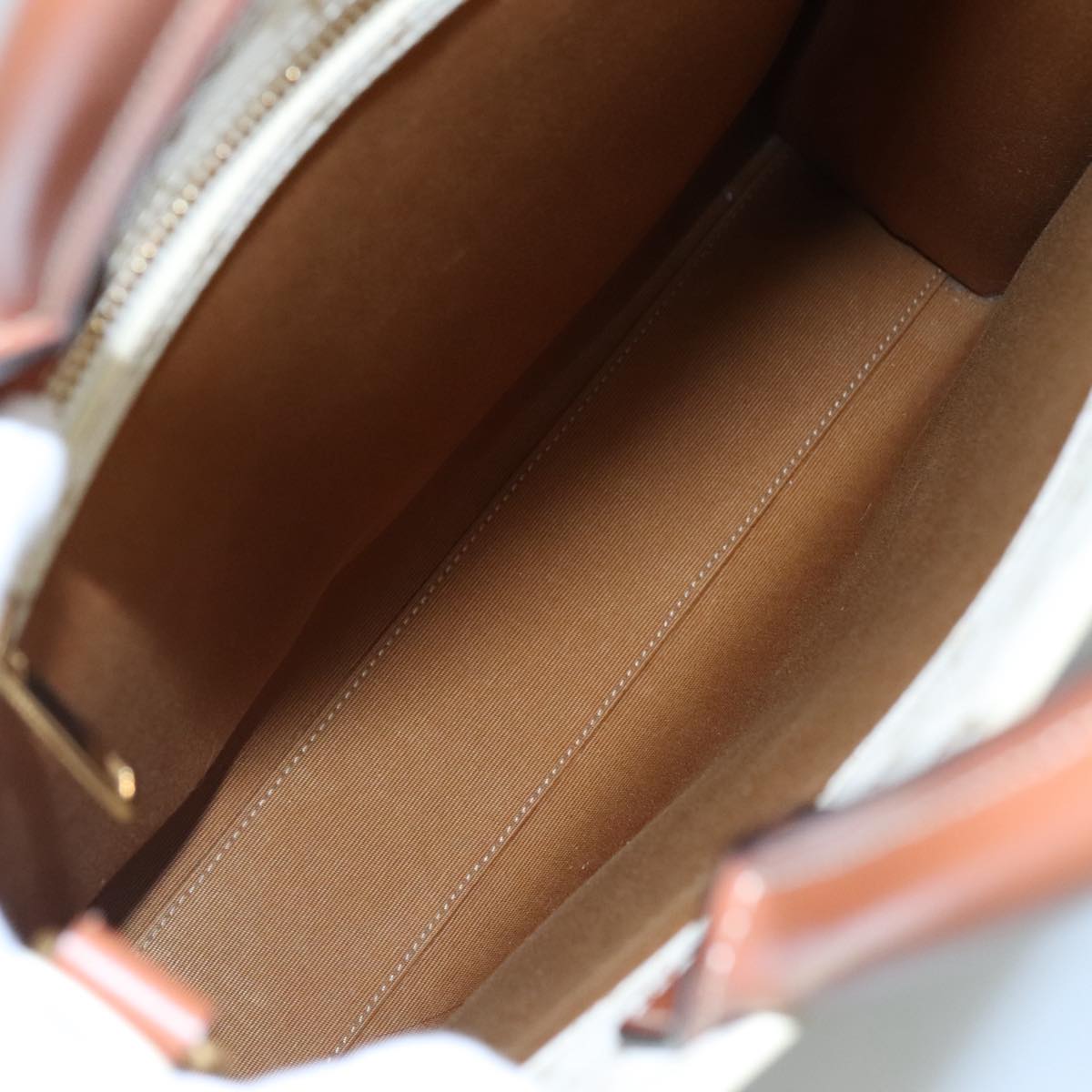 CELINE Triomphe Small Vertical Cabas Tote Bag PVC Leather 2way White Auth 95139SM