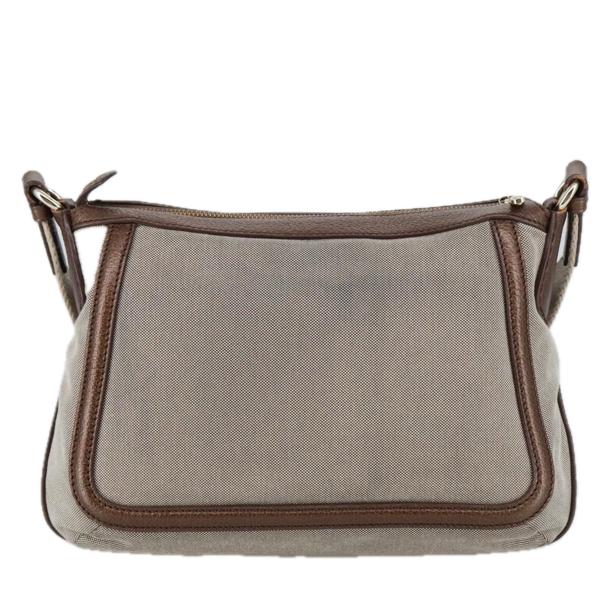 CELINE Shoulder Bag Canvas Beige Auth 95151