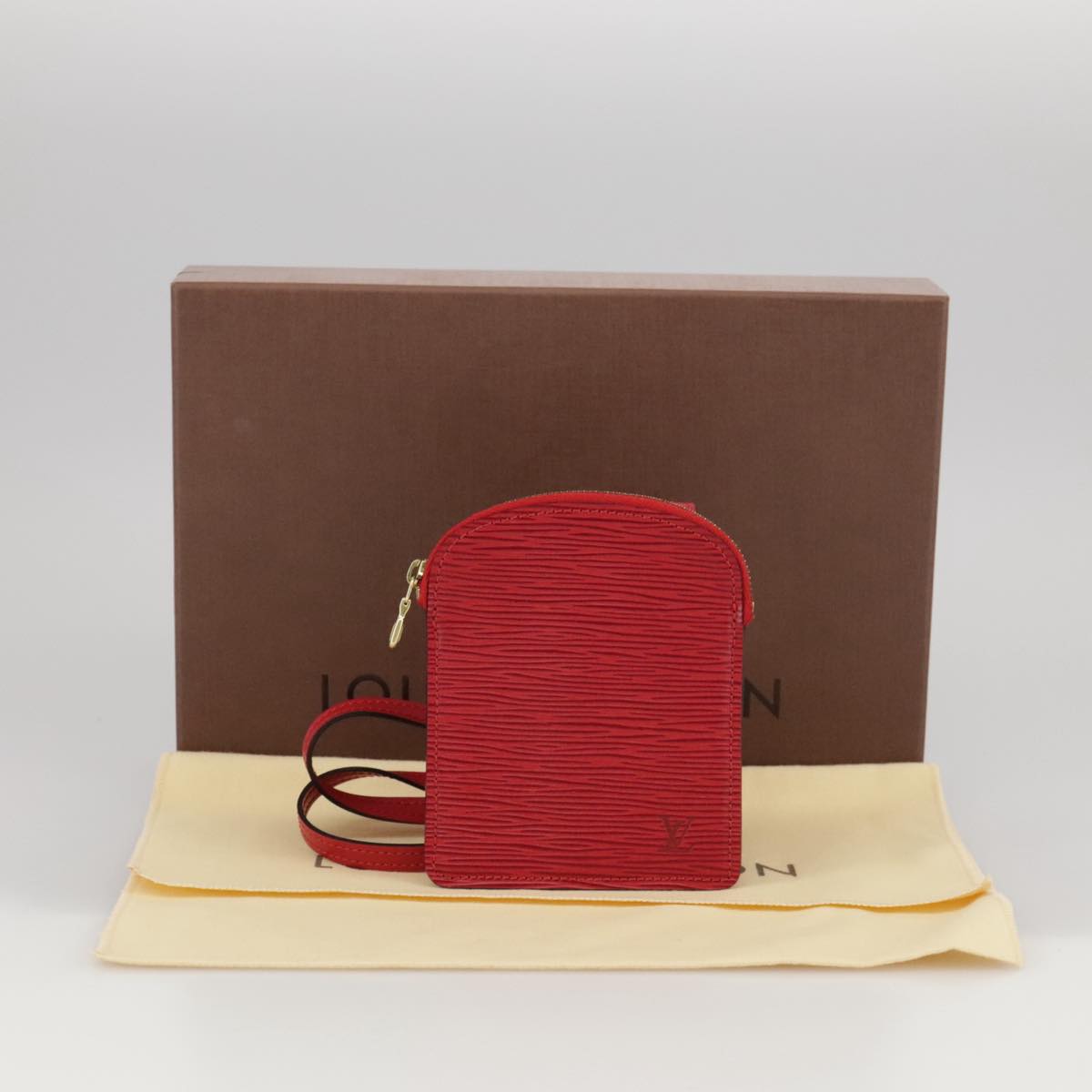 LOUIS VUITTON Epi Pochette Secret Accessory Pouch SPO Red LV Auth 95155SV