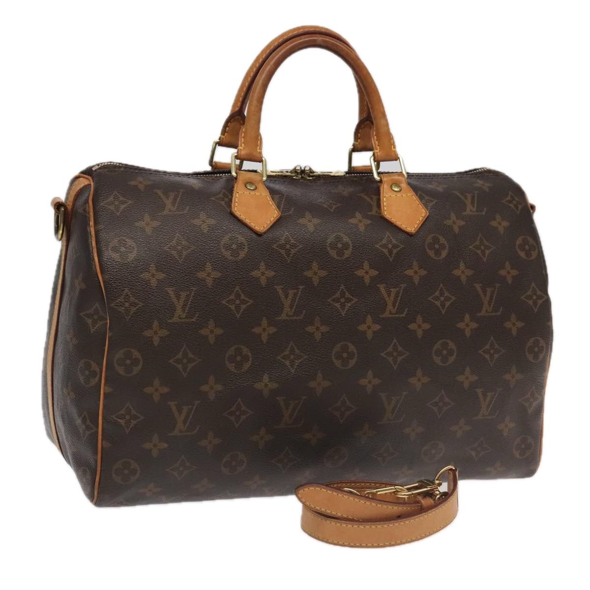 LOUIS VUITTON Monogram Speedy Bandouliere 35 Hand Bag M41111 LV Auth 95222