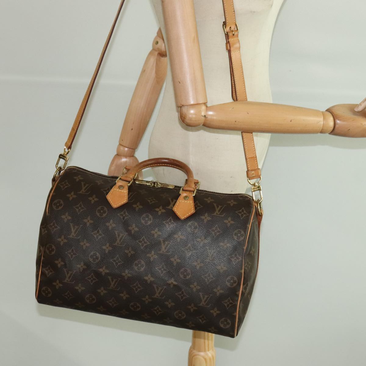 LOUIS VUITTON Monogram Speedy Bandouliere 35 Hand Bag M41111 LV Auth 95222