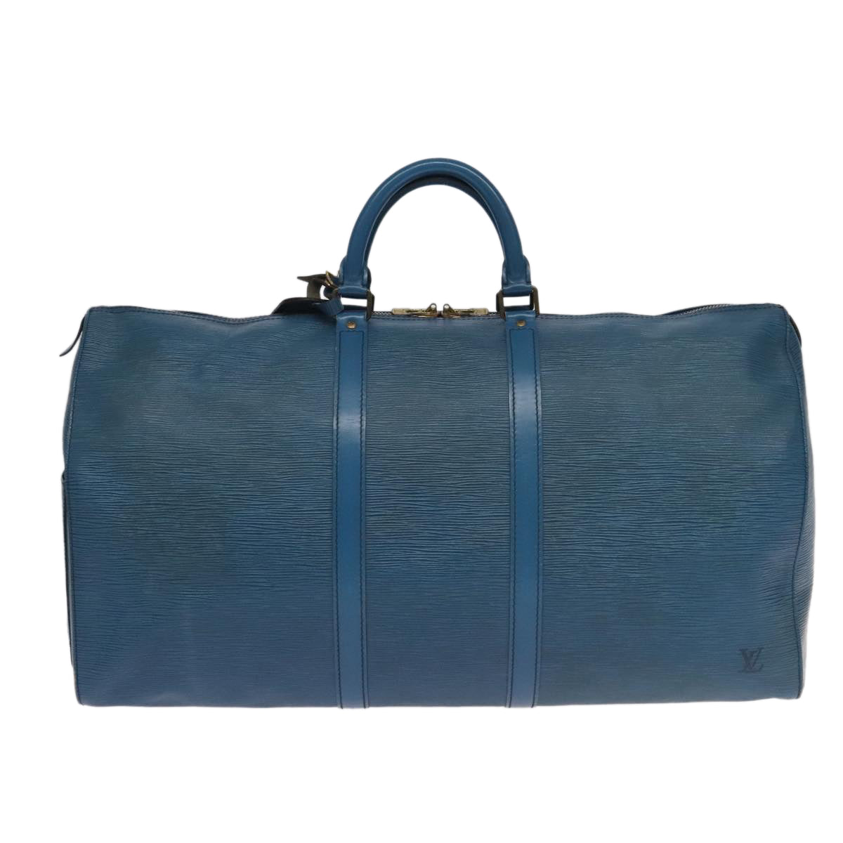 LOUIS VUITTON Epi Keepall 55 Boston Bag Toledo Blue M42955 LV Auth 95267