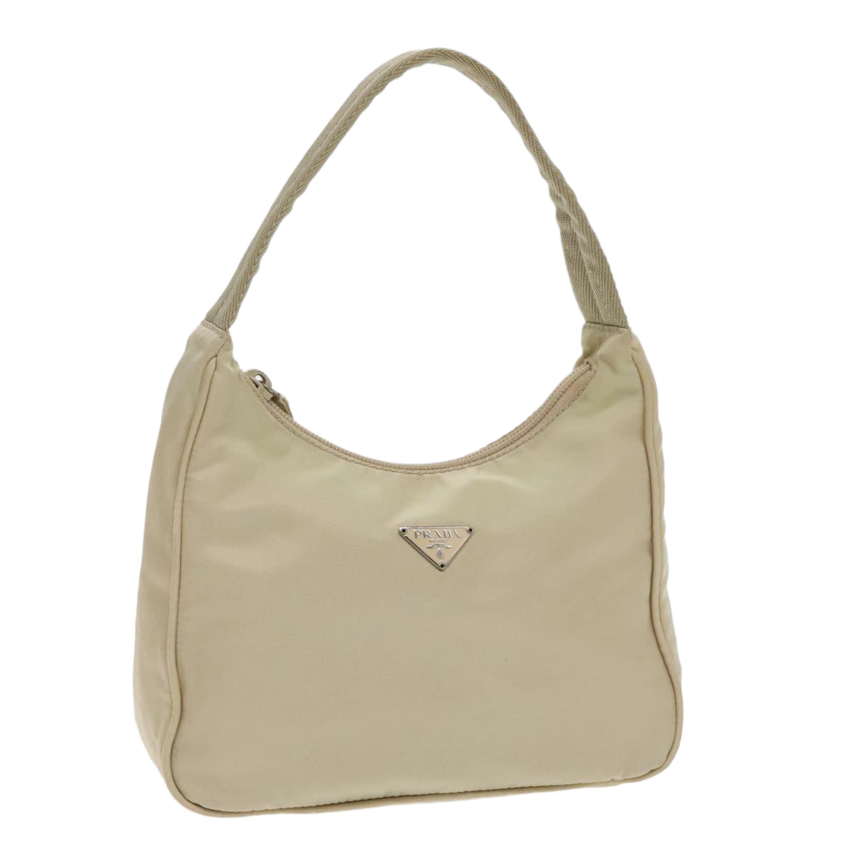 PRADA Hand Bag Nylon White Auth 95314