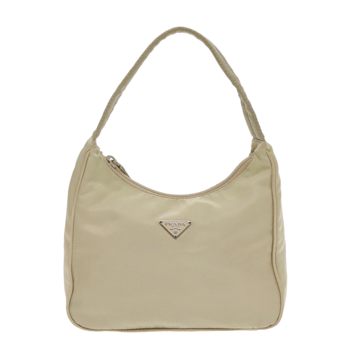 PRADA Hand Bag Nylon White Auth 95314