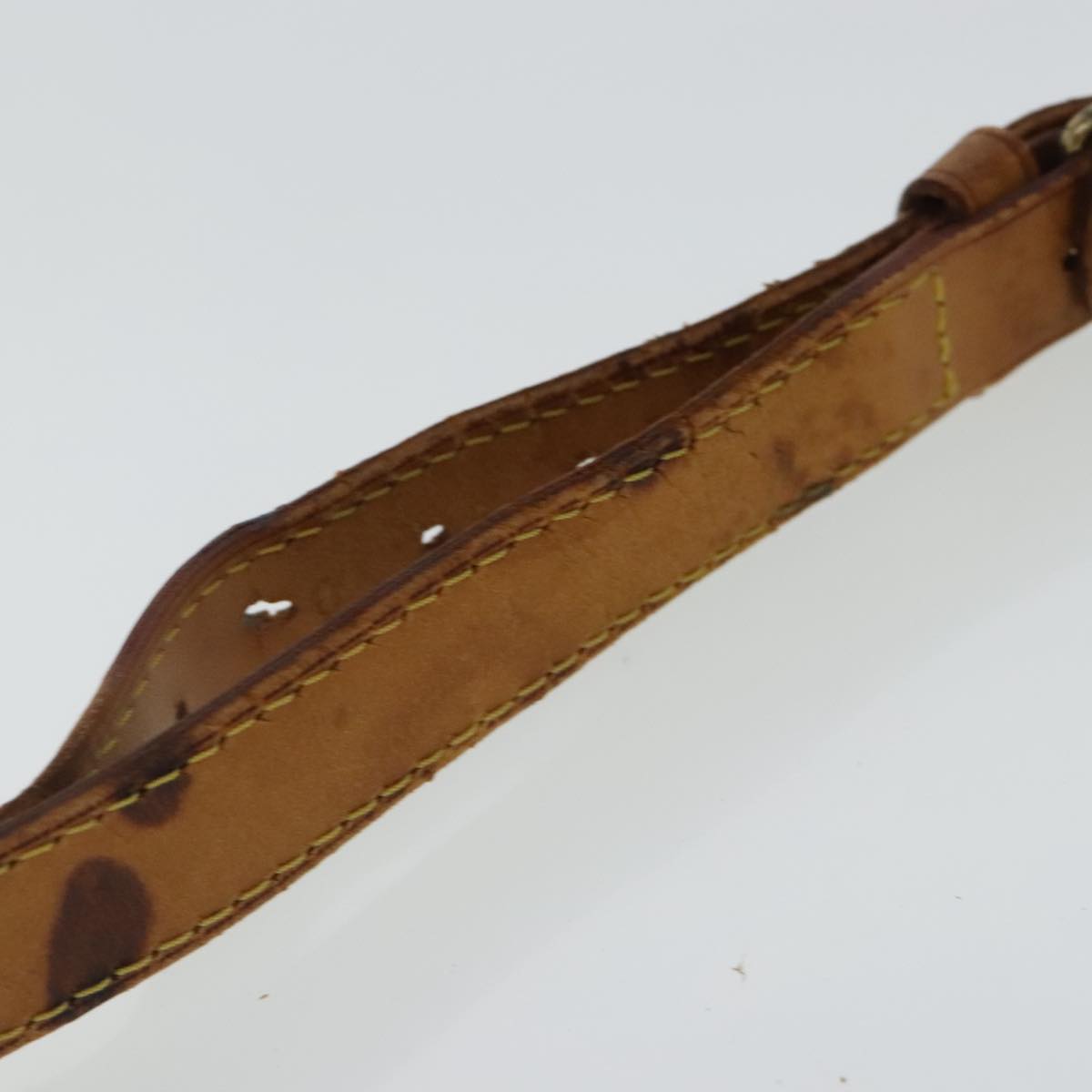 LOUIS VUITTON Adjustable Shoulder Strap Leather 32.3""""""""-39.4"""""""" Beige Auth 95321