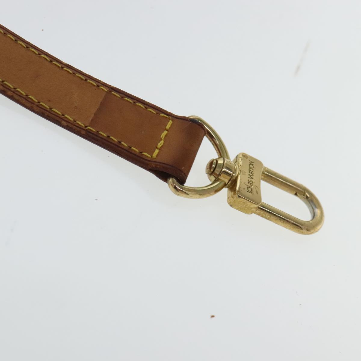 LOUIS VUITTON Adjustable Shoulder Strap Leather 32.3""""""""-39.4"""""""" Beige Auth 95321