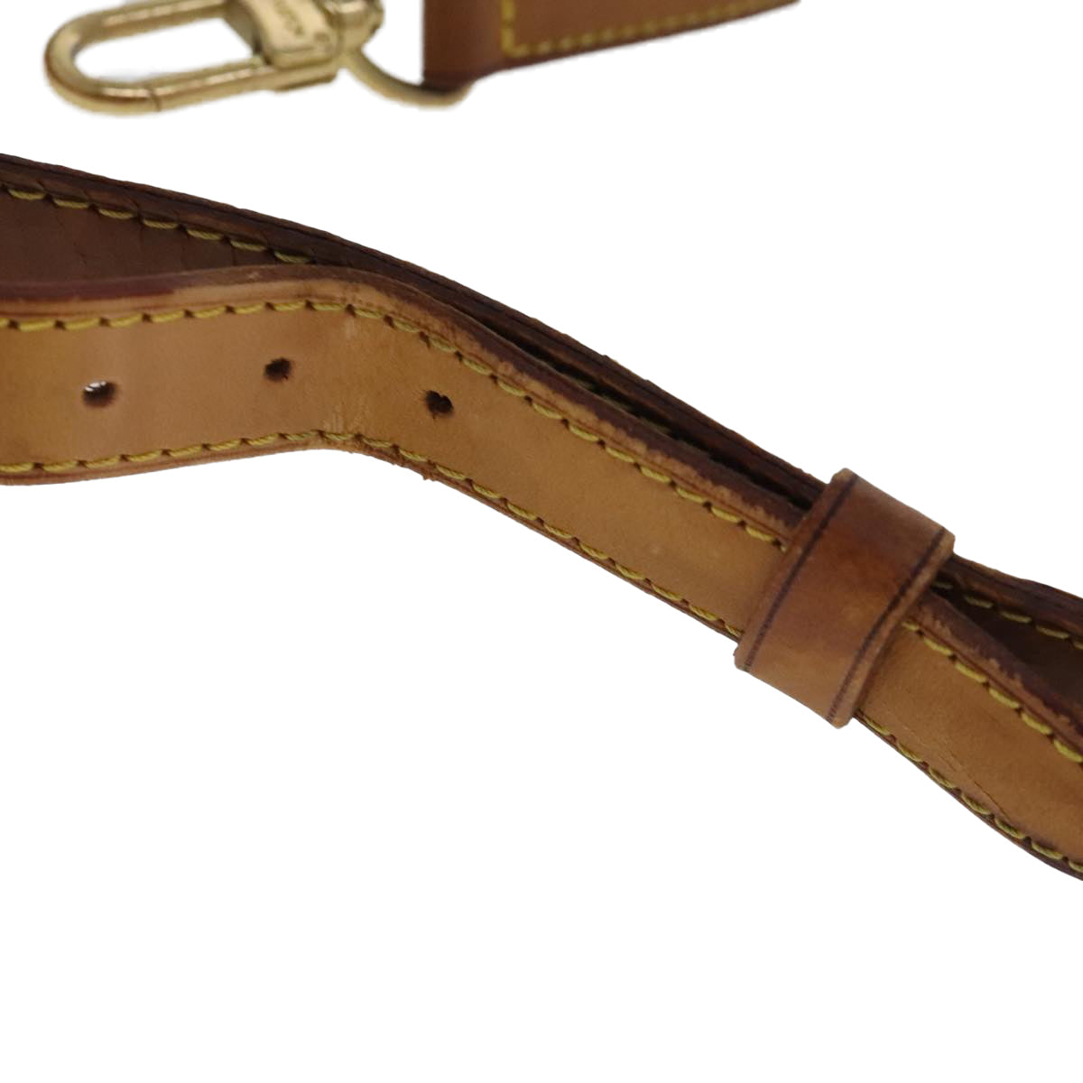 LOUIS VUITTON Adjustable Shoulder Strap Leather 32.3""""""""-39.4"""""""" Beige Auth 95321