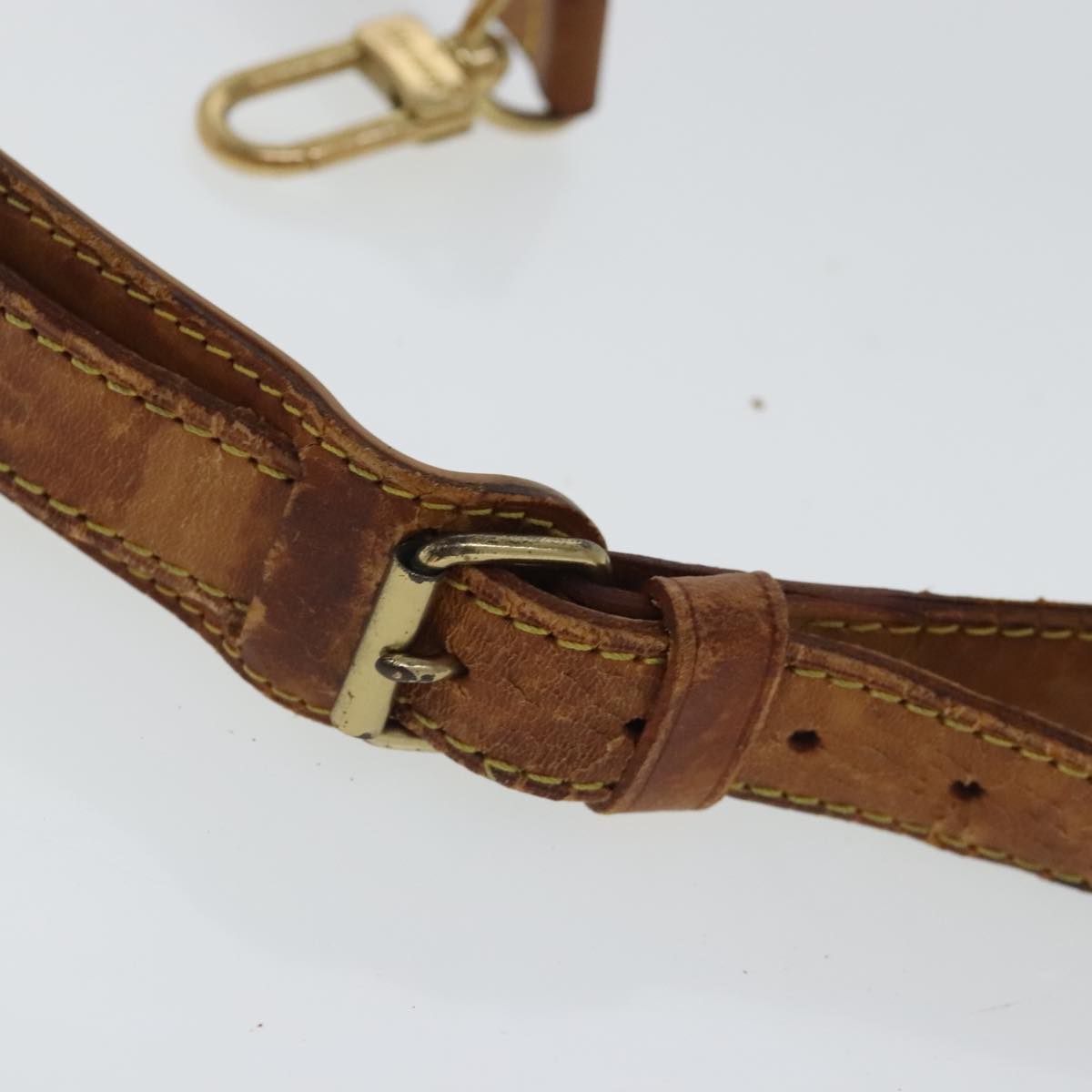 LOUIS VUITTON Adjustable Shoulder Strap Leather 32.3""""""""-39.4"""""""" Beige Auth 95321