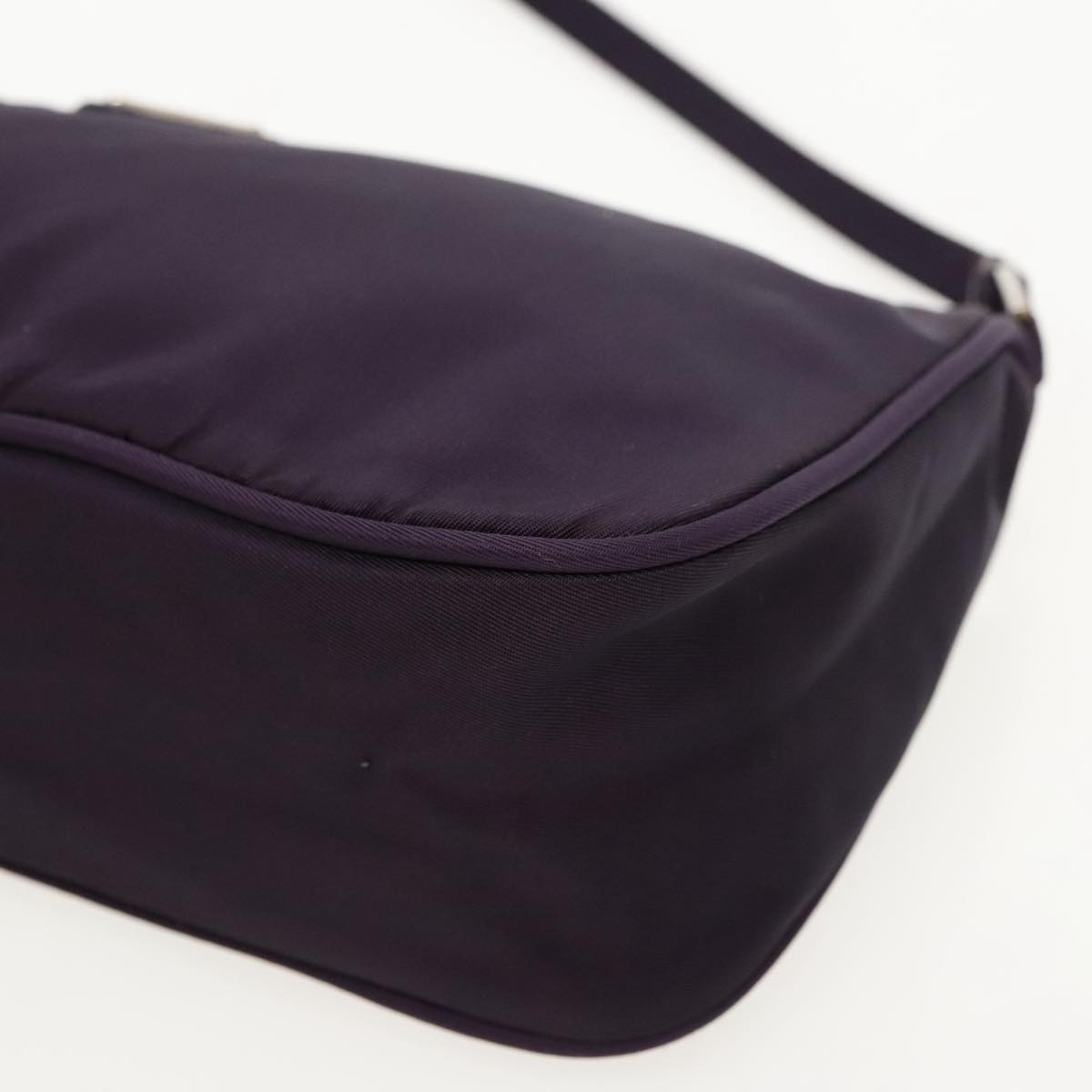 PRADA Accessory Pouch Nylon Purple Silver Auth 95343