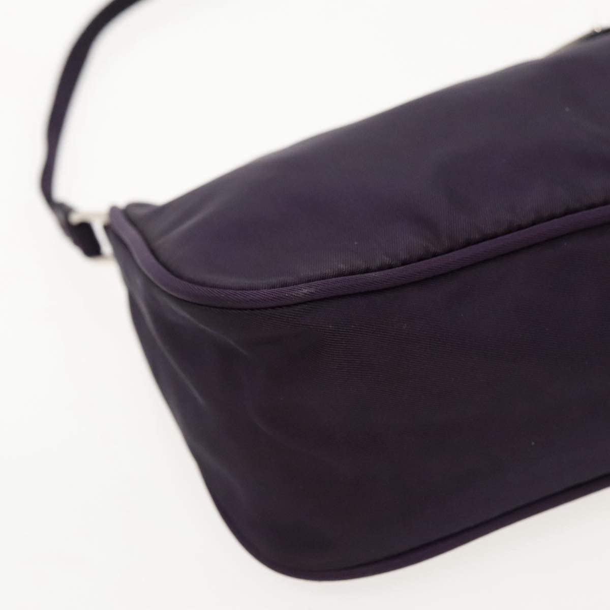 PRADA Accessory Pouch Nylon Purple Silver Auth 95343