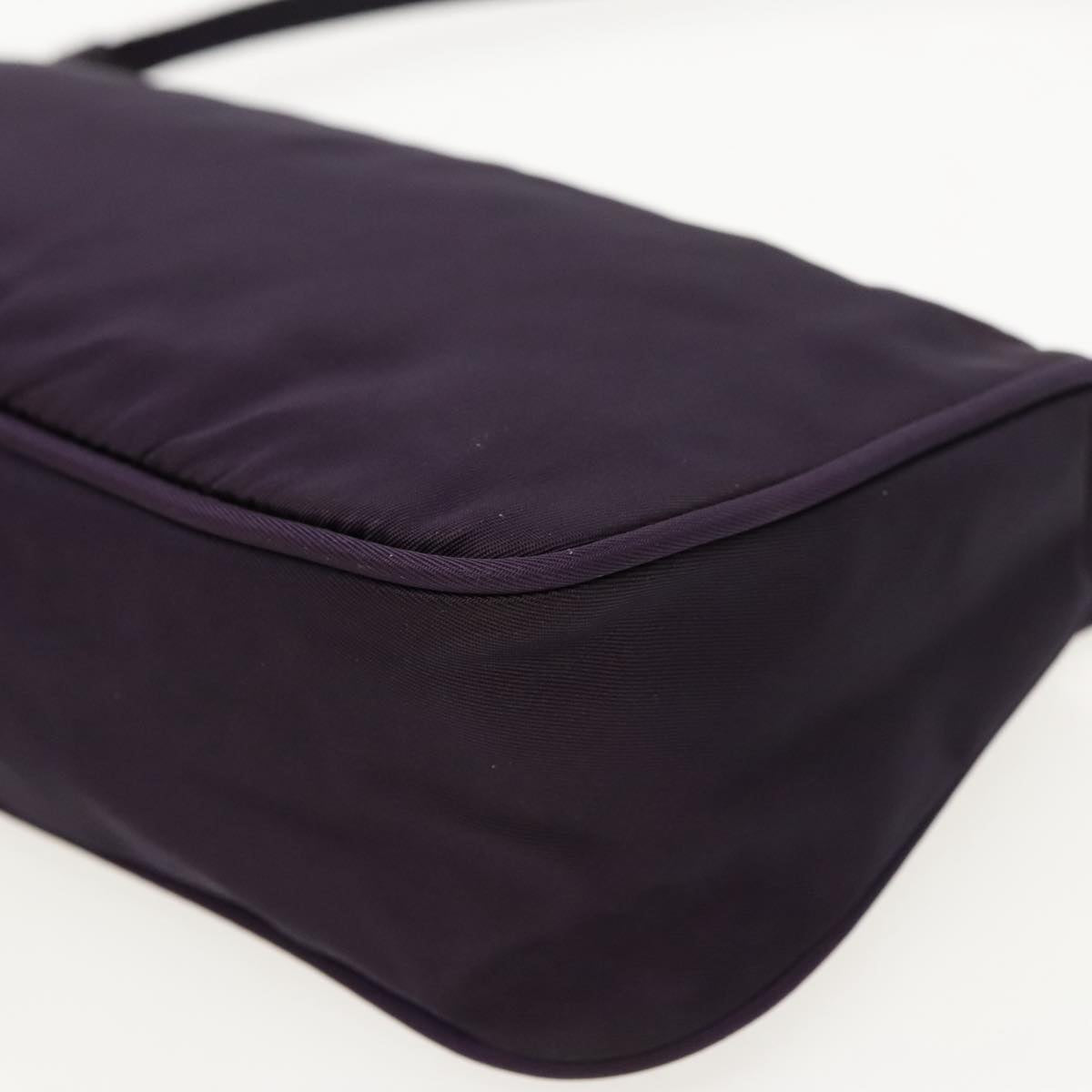 PRADA Accessory Pouch Nylon Purple Silver Auth 95343