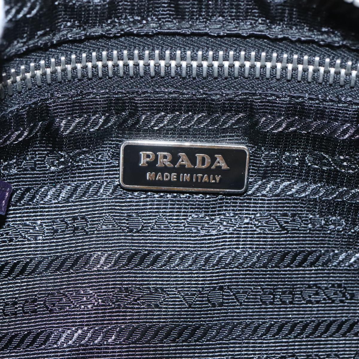 PRADA Accessory Pouch Nylon Purple Silver Auth 95343