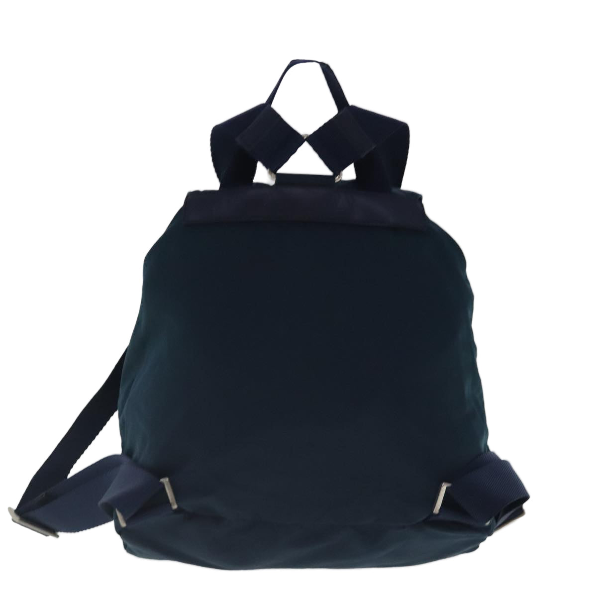 PRADA Backpack Nylon Navy Silver Auth 95355