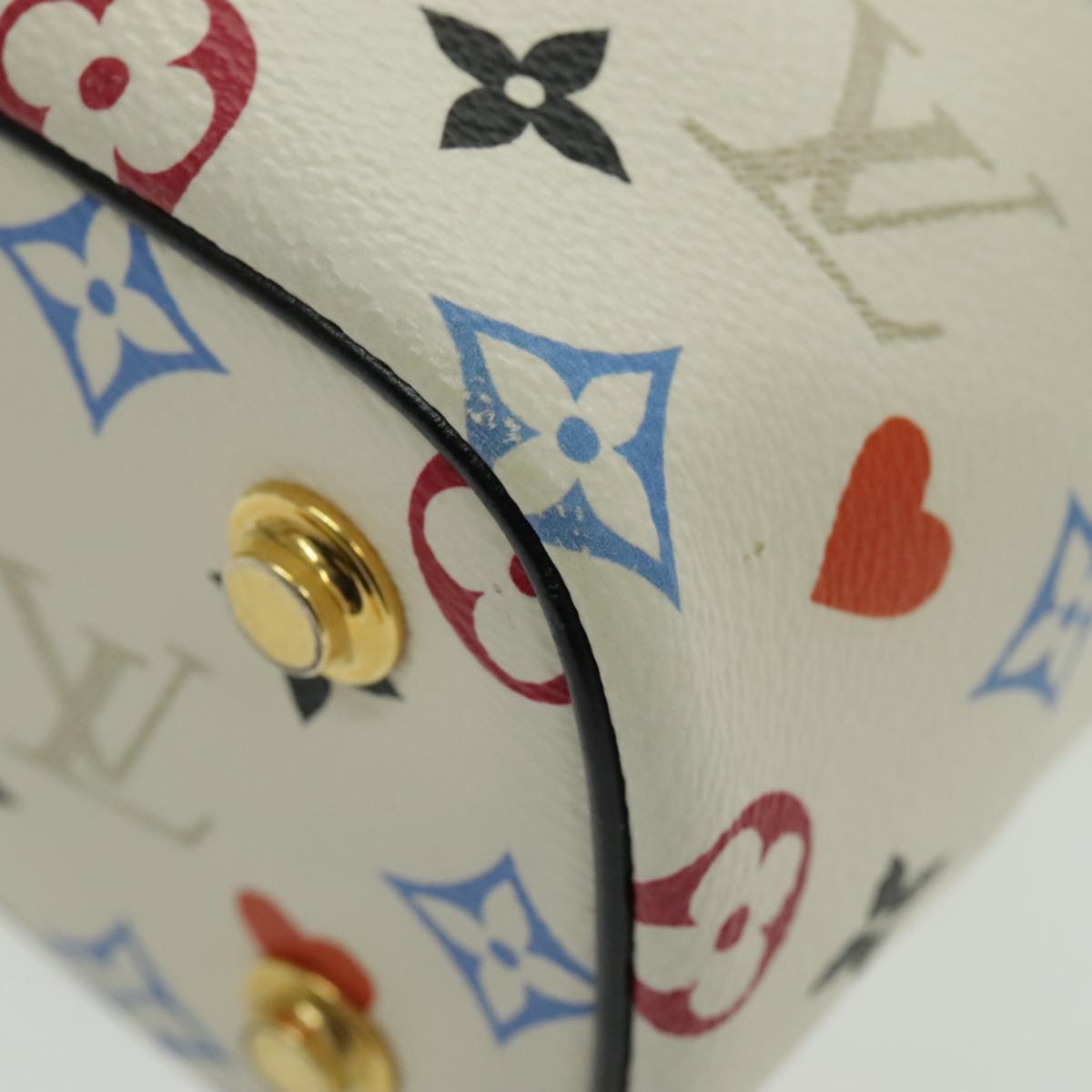 LOUIS VUITTON Monogram Game On Vanity PM Hand Bag White M57458 LV Auth 95384SA