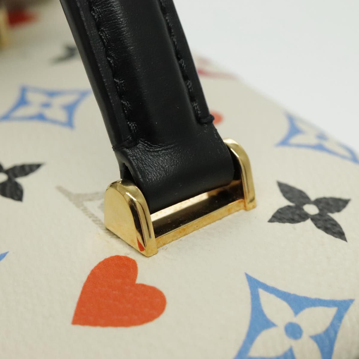 LOUIS VUITTON Monogram Game On Vanity PM Hand Bag White M57458 LV Auth 95384SA