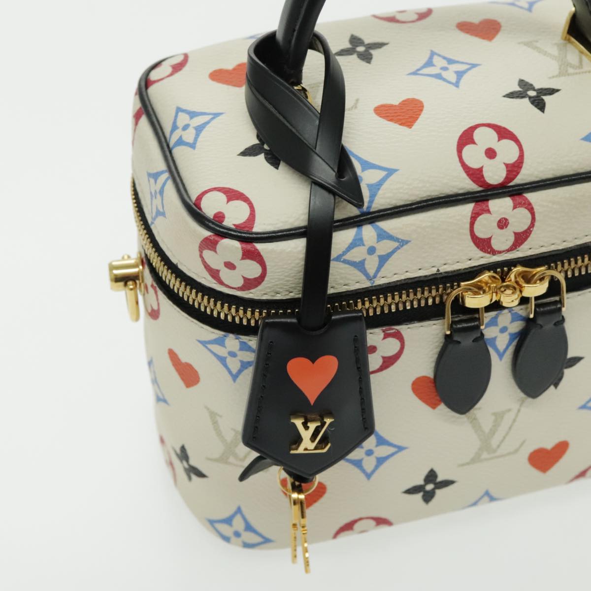 LOUIS VUITTON Monogram Game On Vanity PM Hand Bag White M57458 LV Auth 95384SA