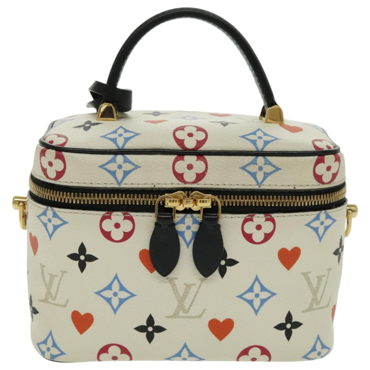 LOUIS VUITTON Monogram Game On Vanity PM Hand Bag White M57458 LV Auth 95384SA