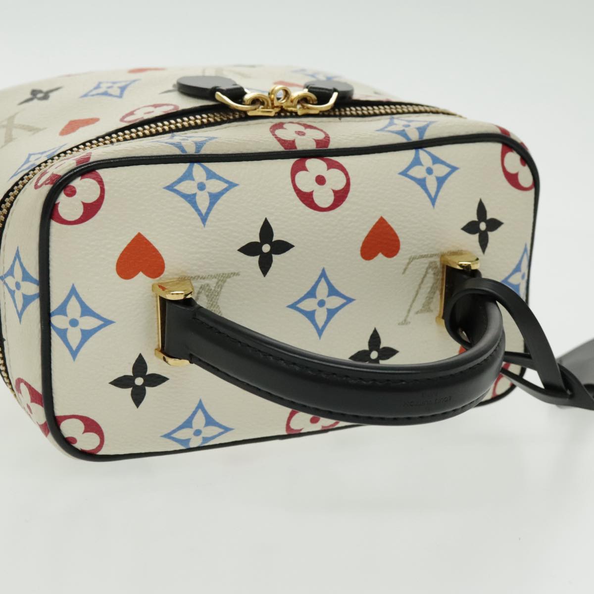 LOUIS VUITTON Monogram Game On Vanity PM Hand Bag White M57458 LV Auth 95384SA