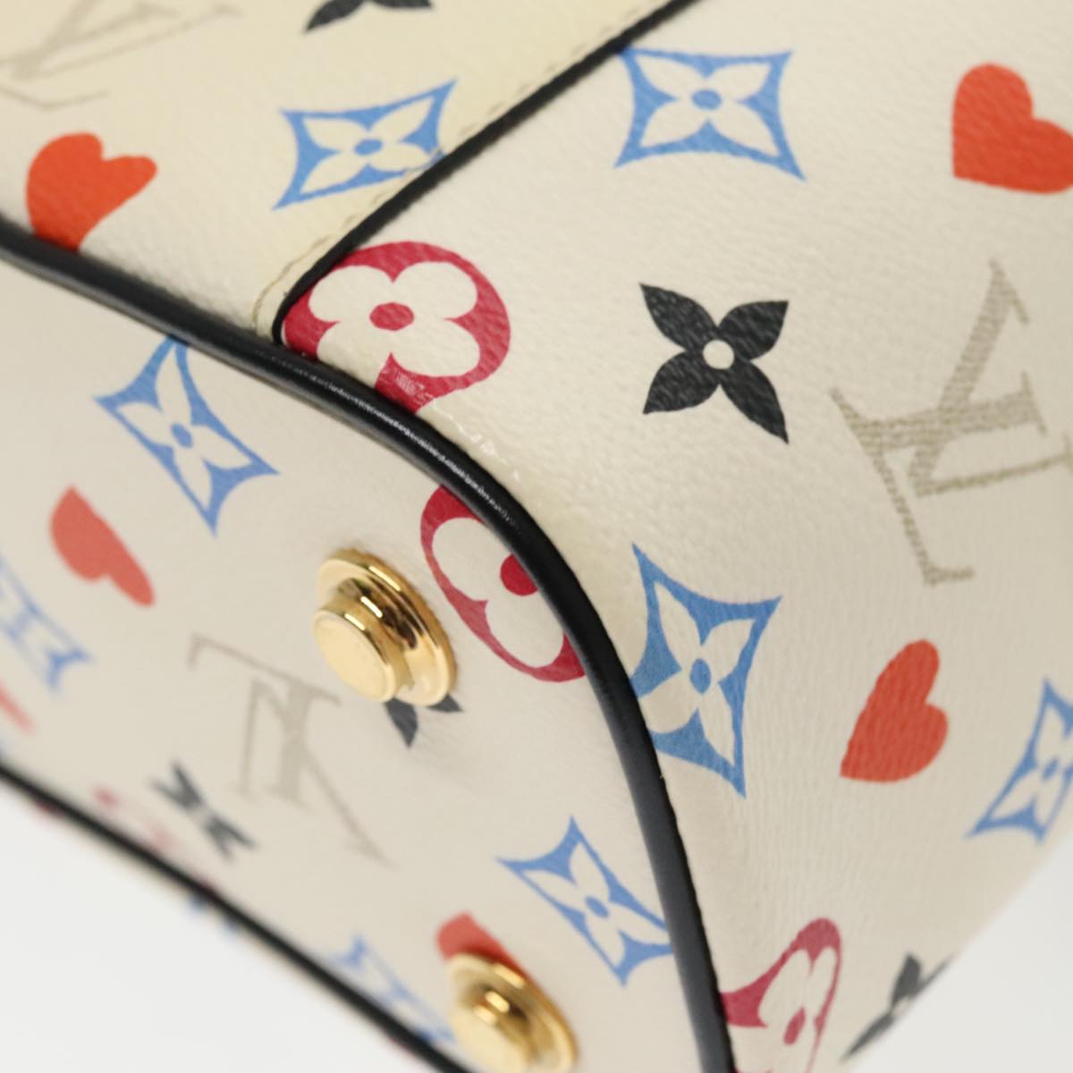 LOUIS VUITTON Monogram Game On Vanity PM Hand Bag White M57458 LV Auth 95387SM