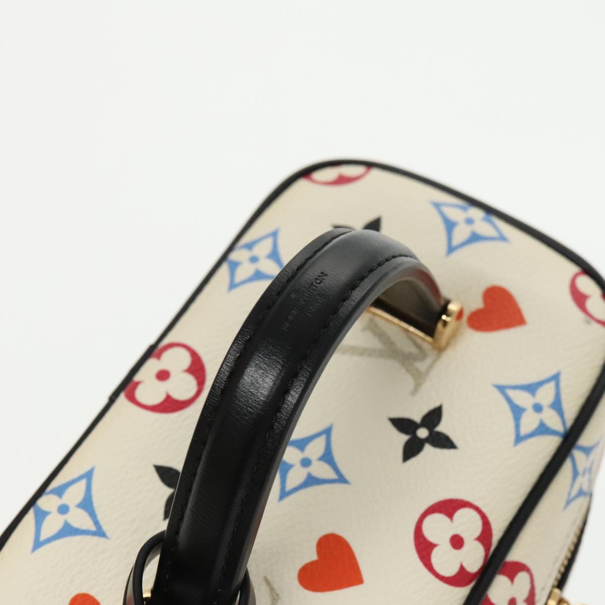 LOUIS VUITTON Monogram Game On Vanity PM Hand Bag White M57458 LV Auth 95387SM