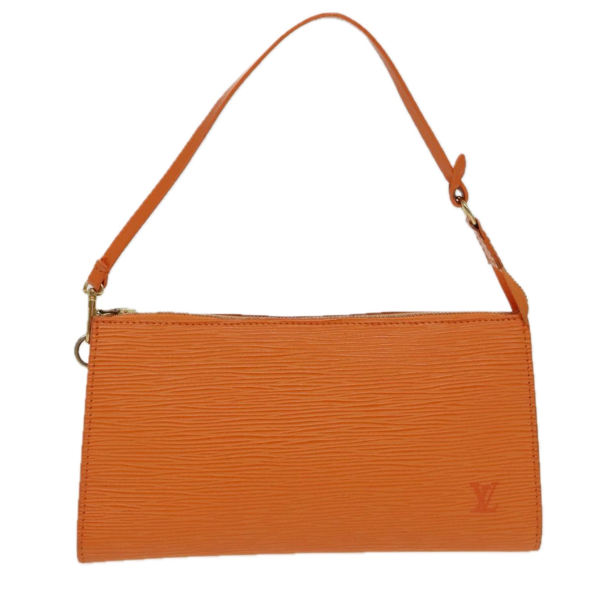 LOUIS VUITTON Epi Pochette Accessoires Pouch Orange Mandarin M5294H Auth 95388