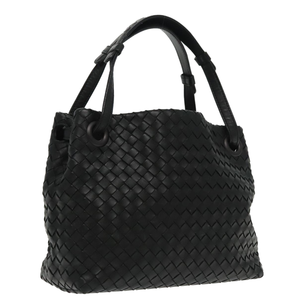 BOTTEGA VENETA INTRECCIATO Small Garda Bag Hand Bag Leather Black Auth 95457