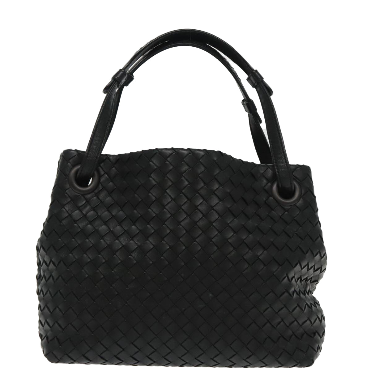 BOTTEGA VENETA INTRECCIATO Small Garda Bag Hand Bag Leather Black Auth 95457