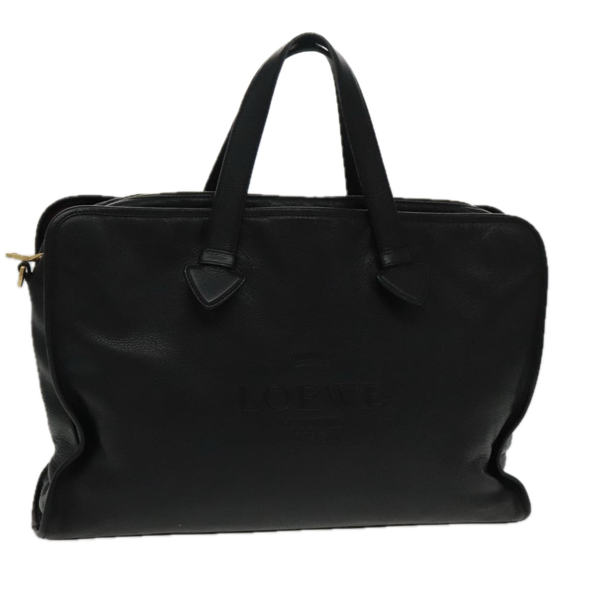 LOEWE Heritage Tote Bag Leather Black Auth 95486