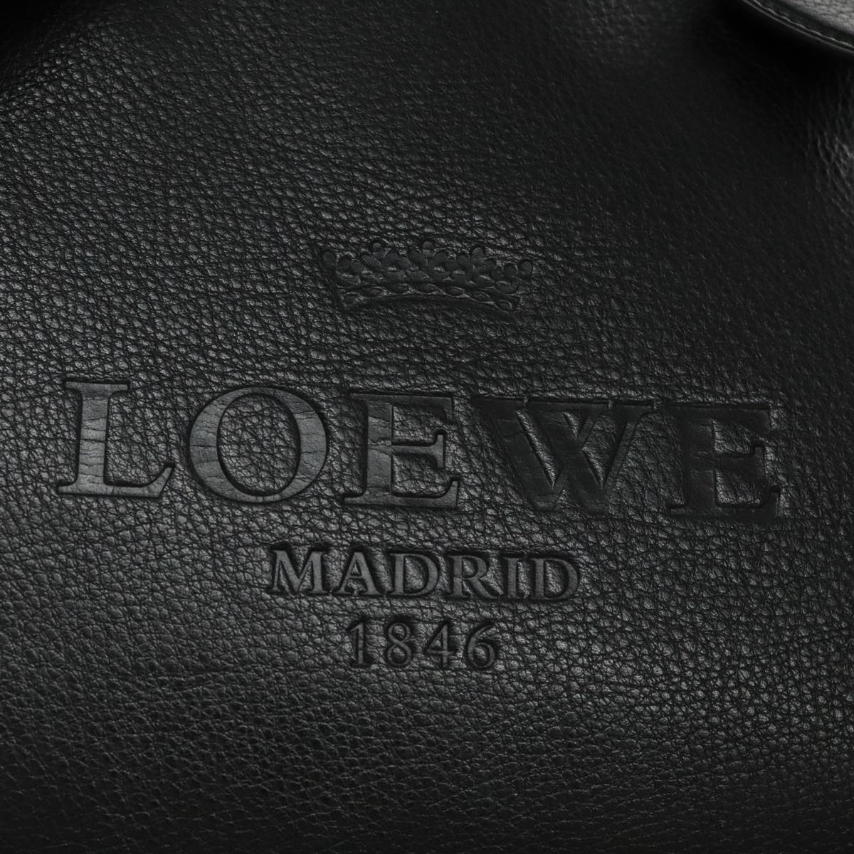 LOEWE Heritage Tote Bag Leather Black Auth 95486