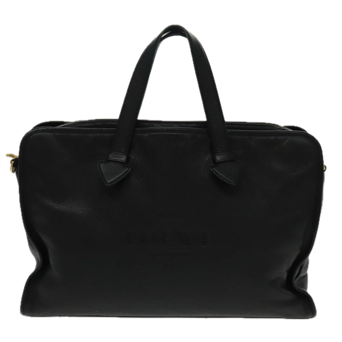 LOEWE Heritage Tote Bag Leather Black Auth 95486