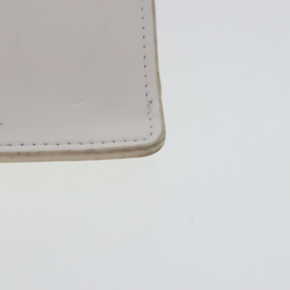 CELINE Sunglass Case Leather White Auth 95491