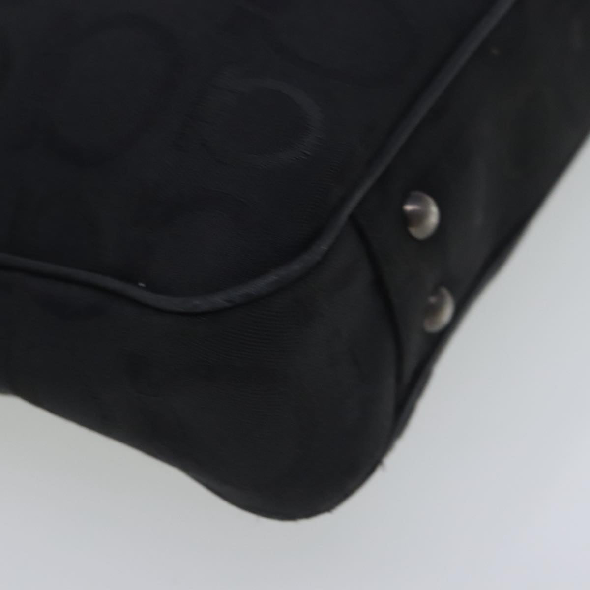 Salvatore Ferragamo Gancini Tote Bag Canvas Black Silver Auth 95511