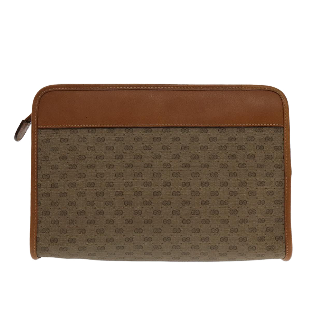 GUCCI Micro GG Supreme Clutch Bag PVC Beige 014 115 6063 8031 Auth 95549