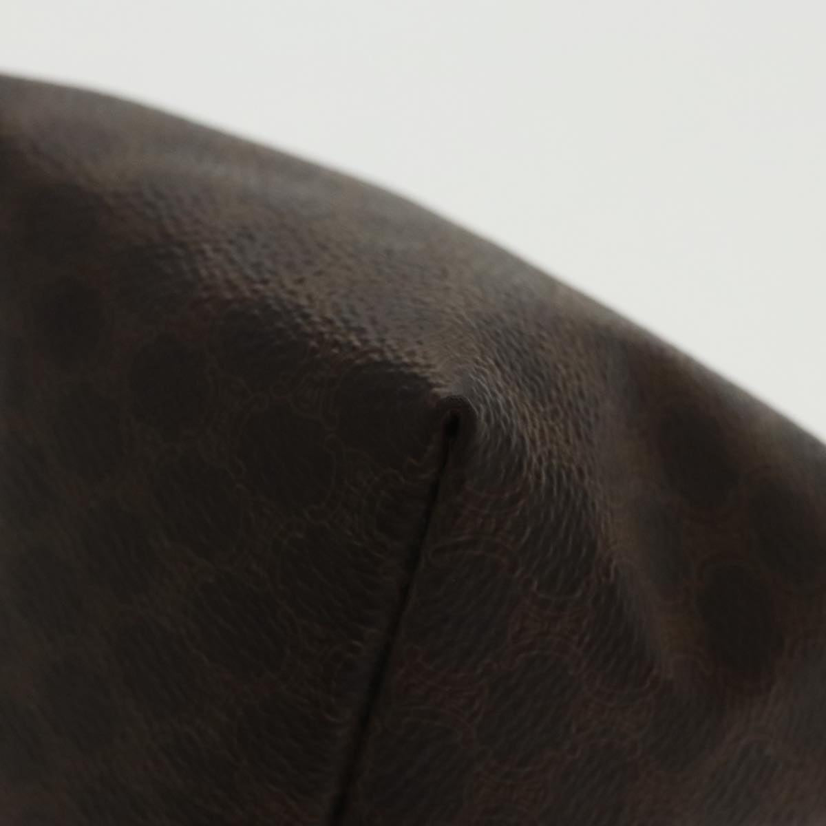 CELINE Macadam Canvas Hand Bag PVC Leather Gold Brown Auth 95581A