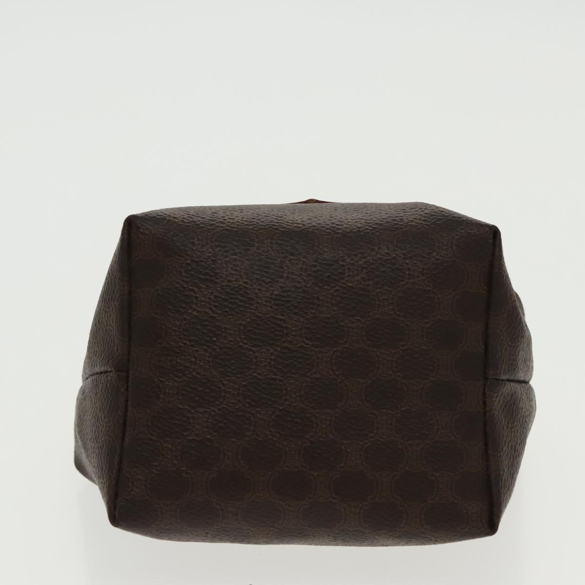 CELINE Macadam Canvas Hand Bag PVC Leather Gold Brown Auth 95581A