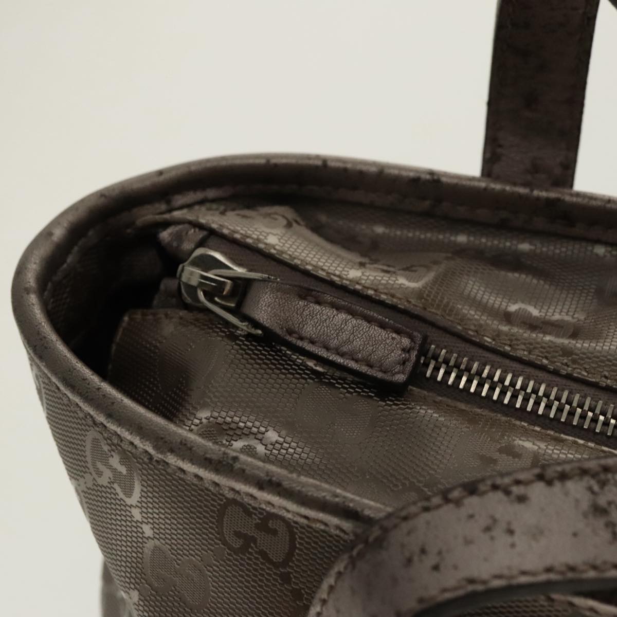 GUCCI GG implementation Tote Bag Silver Metallic 211138 Auth 95586