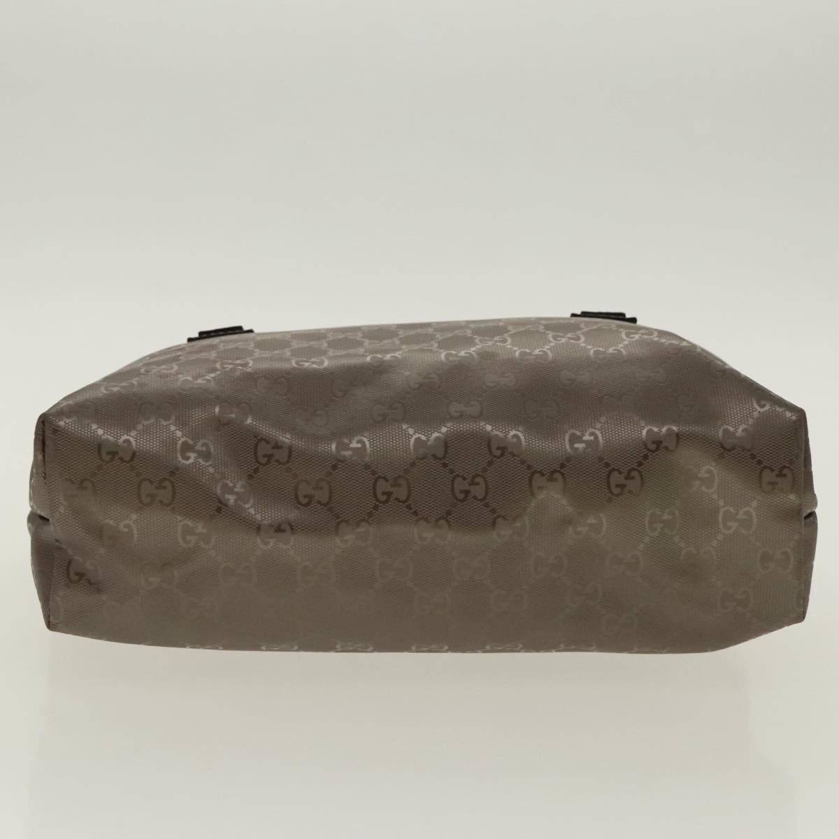 GUCCI GG implementation Tote Bag Silver Metallic 211138 Auth 95586