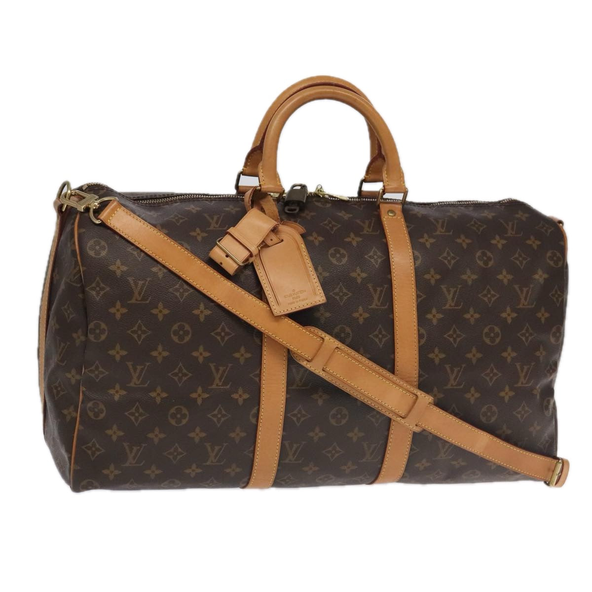 LOUIS VUITTON Monogram Keepall Bandouliere 50 Boston Bag M41416 LV Auth 95634