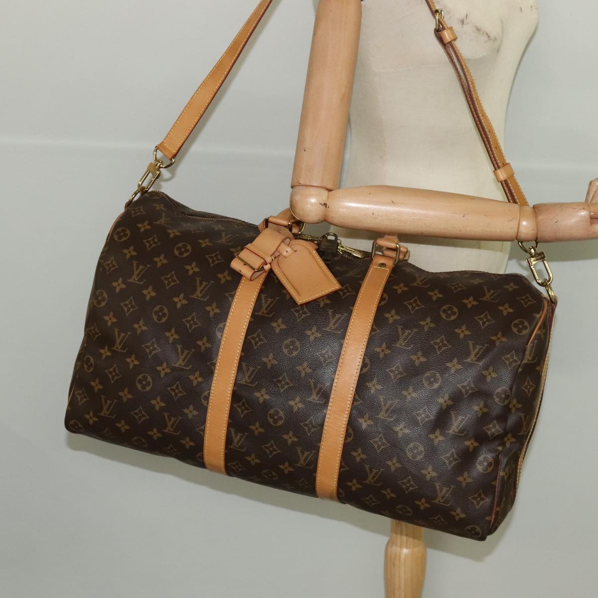 LOUIS VUITTON Monogram Keepall Bandouliere 50 Boston Bag M41416 LV Auth 95634