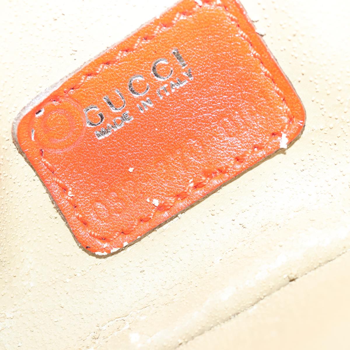 GUCCI Horsebit Vanity Pouch Leather Orange Silver 032 270 0141 Auth 95635