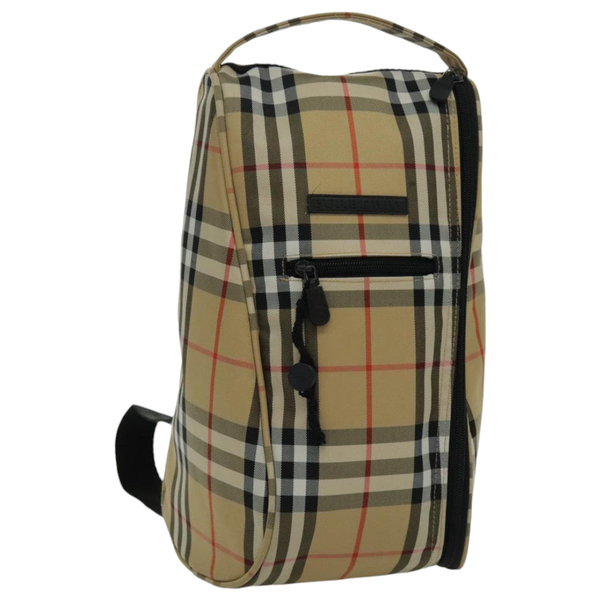 BURBERRY Golf Nova Check Backpack Canvas Beige Auth 95671