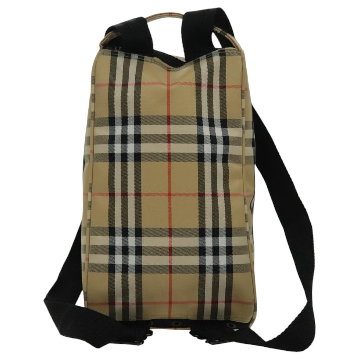 BURBERRY Golf Nova Check Backpack Canvas Beige Auth 95671