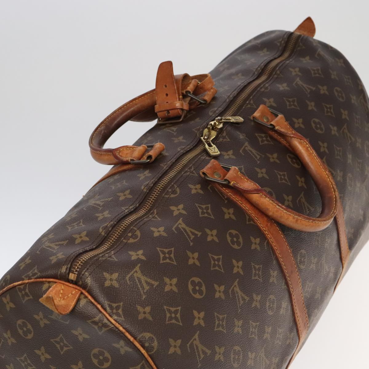 LOUIS VUITTON Monogram Keepall 55 Boston Bag M41424 LV Auth 95728