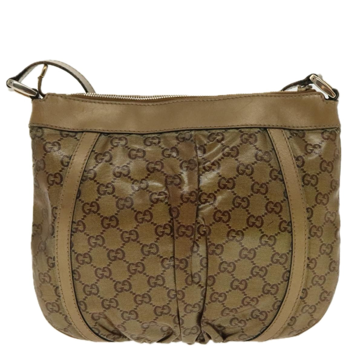 GUCCI GG Crystal Shoulder Bag Gold Tone Gold 203257 Auth 95738