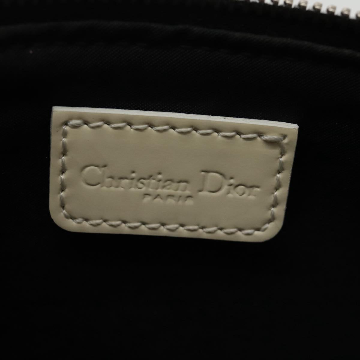 Christian Dior Trotter Canvas Saddle Pouch Accessory Black Silver Auth 95750A