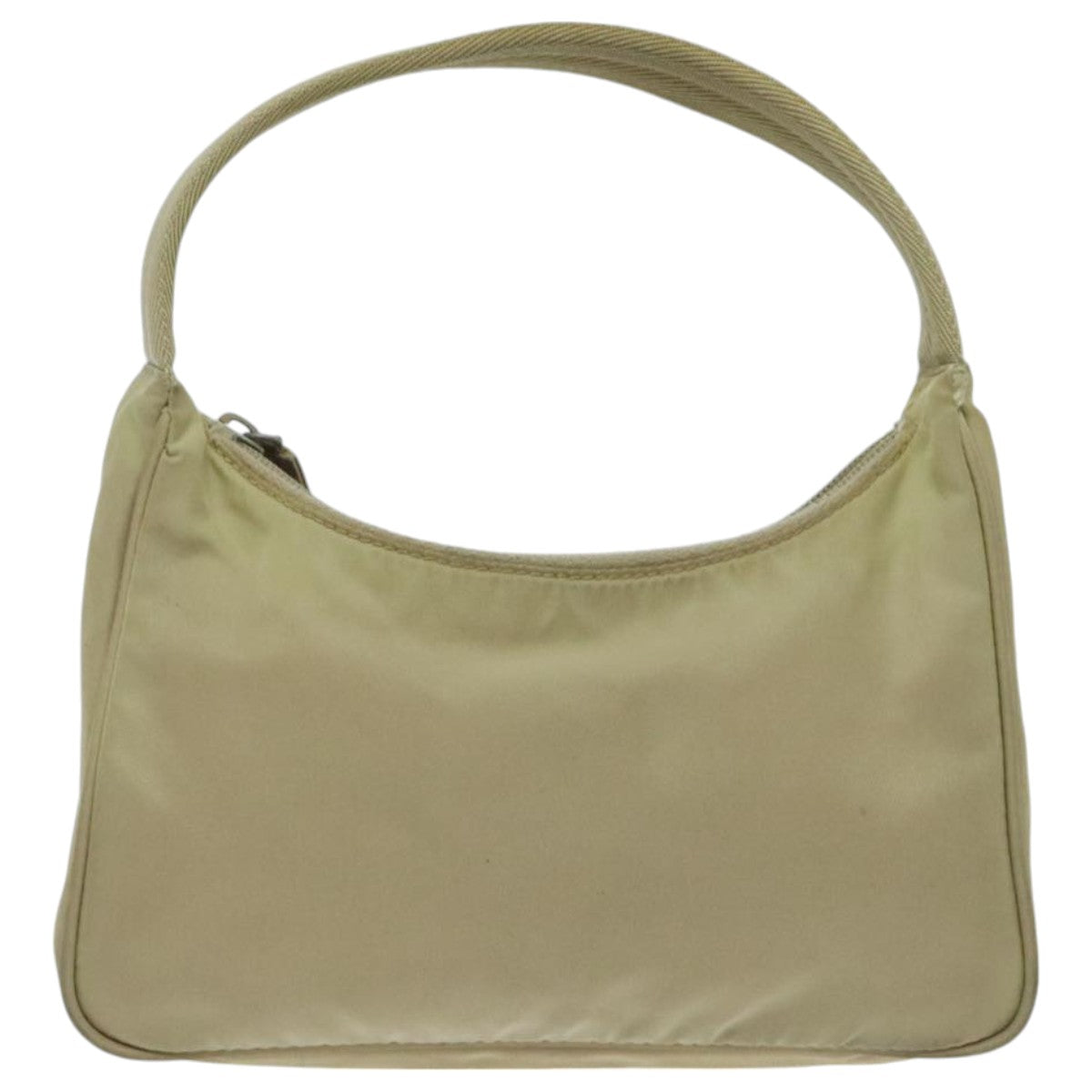 PRADA Hand Bag Nylon Beige Auth 95899